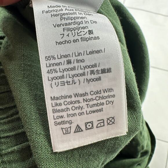 J. Crew Pants Womens Medium Green Seaside Linen Blend Casual Pockets Coastal - Picture 4 of 10